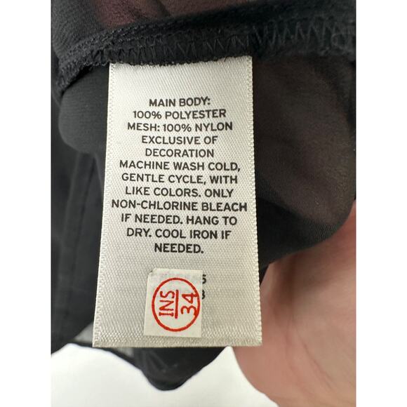 Womens M Hinge Black White Embroidered sleeveless Shirt Top w/ Lace Boho D52 - Picture 4 of 7